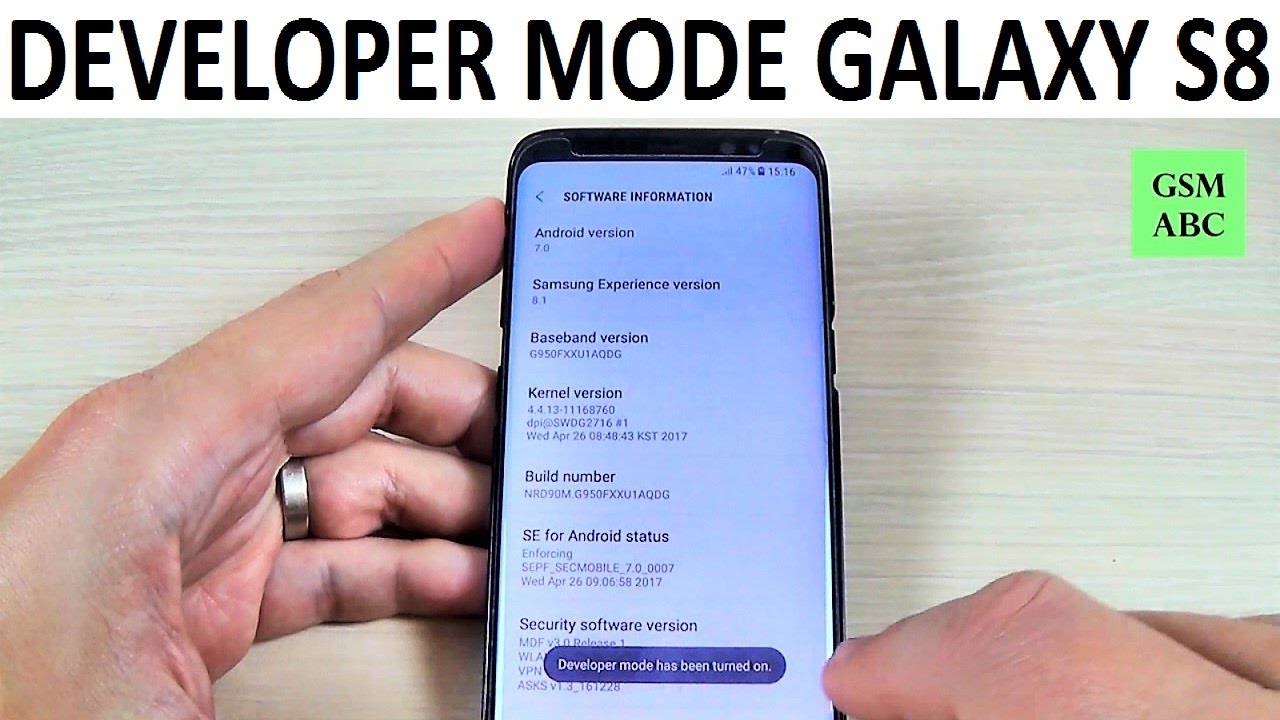 developer options samsung s8